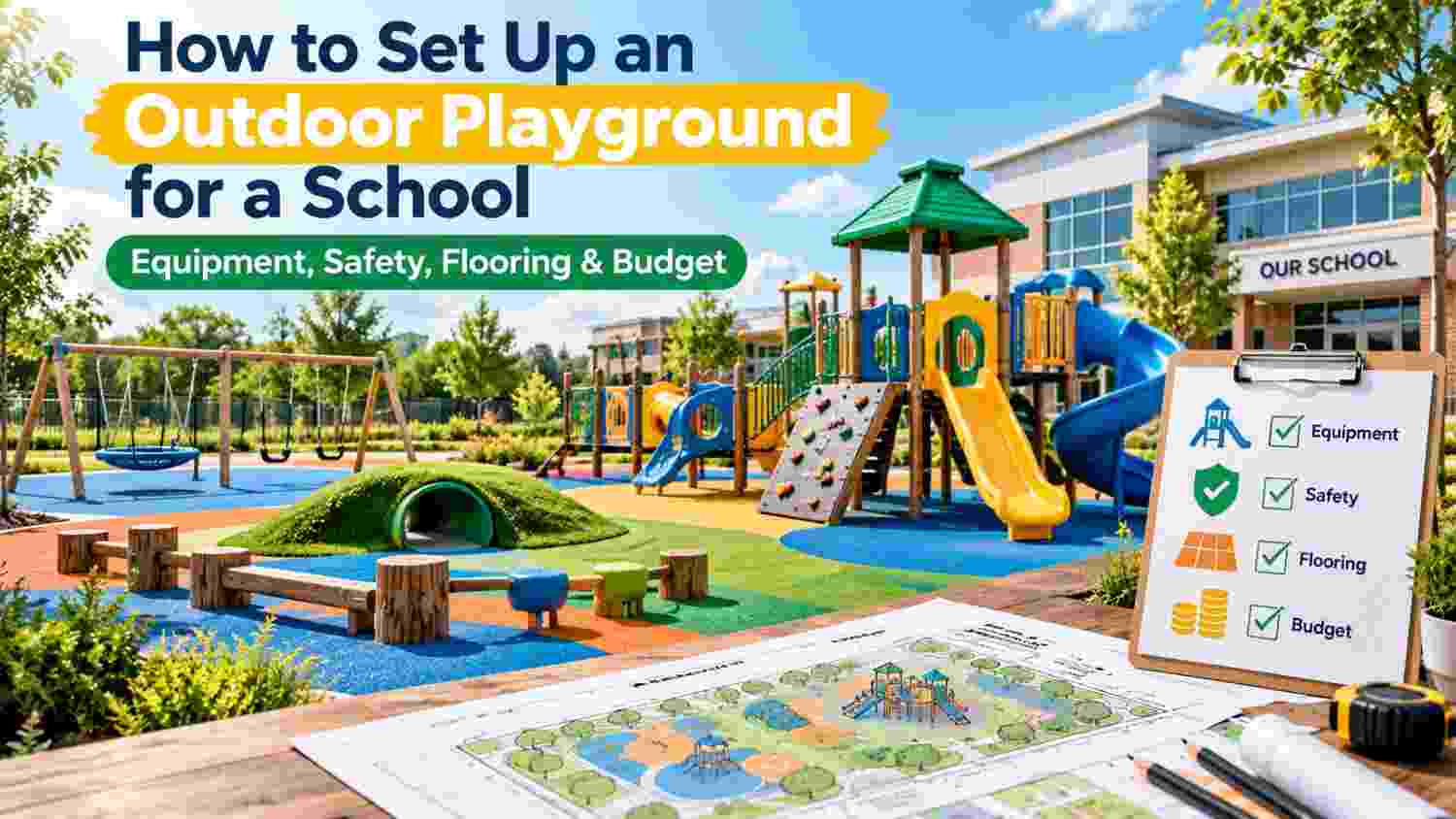 How to Set Up an Outdoor Playground for a School: Equipment, Safety, Flooring & Budget